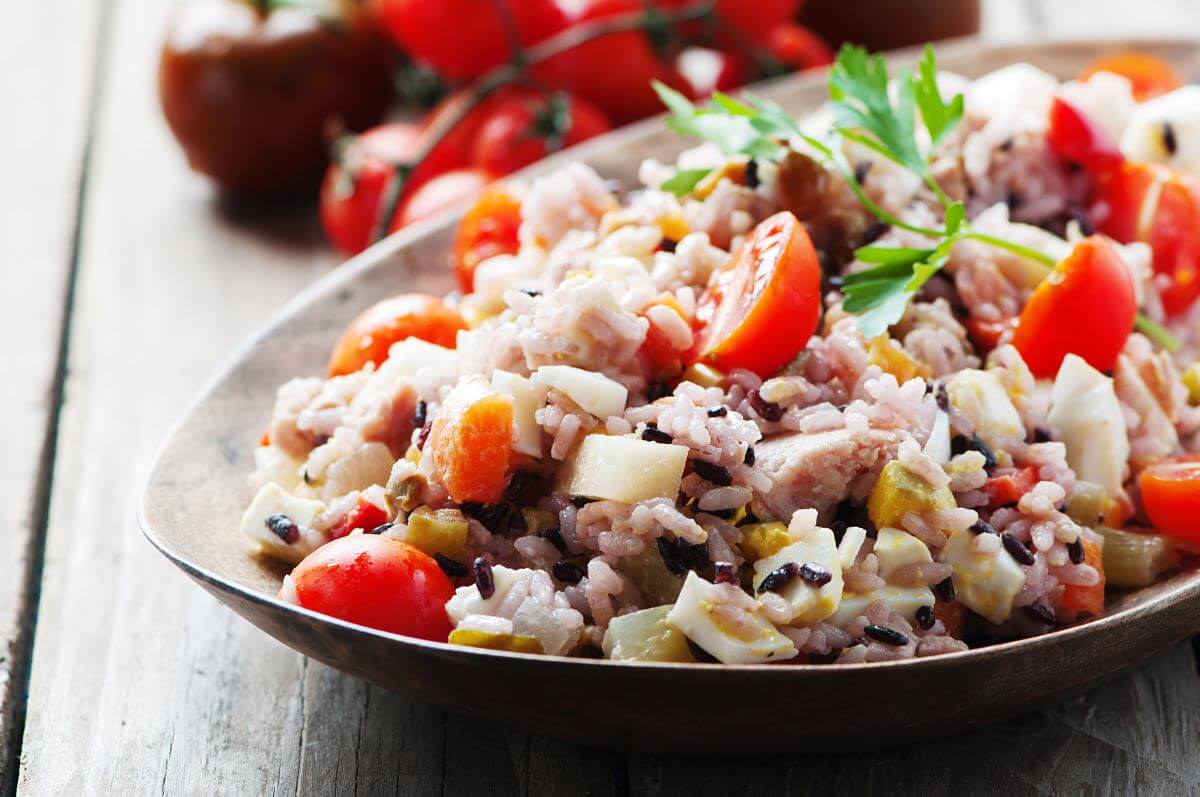 Recette de salade de riz composée